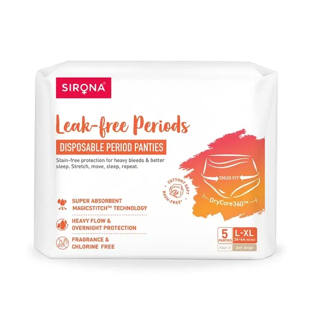 Sirona Disposable Period Panty (Size L To Xl) Pack Of 5