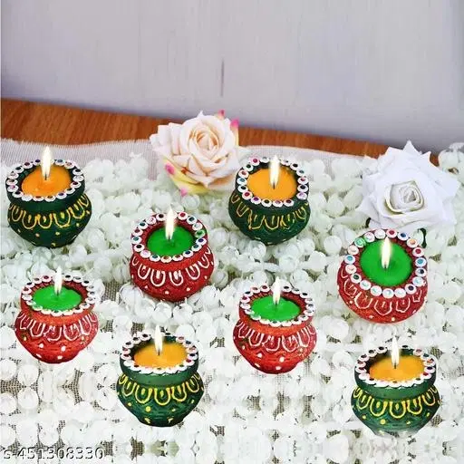 Matka Shape Candles for Home Decoration, Pack of 6