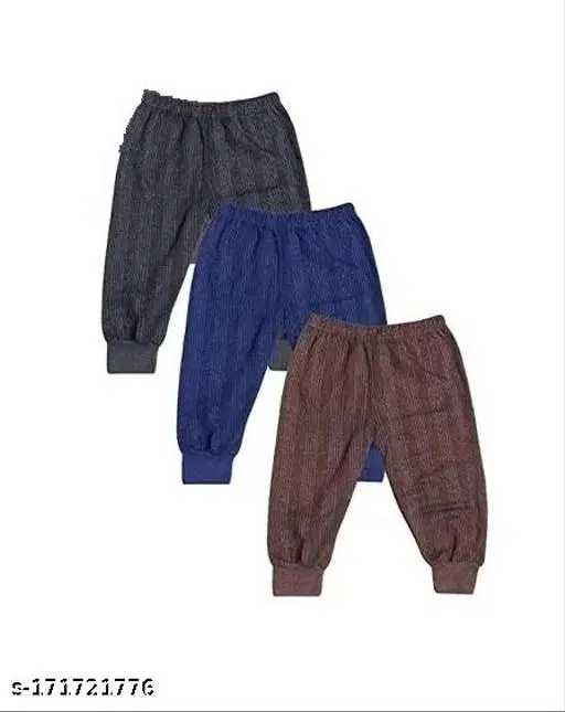 Woolen Thermal Bottomwear for Kids, Pack of 3 (Multicolor, 0-3 Months)