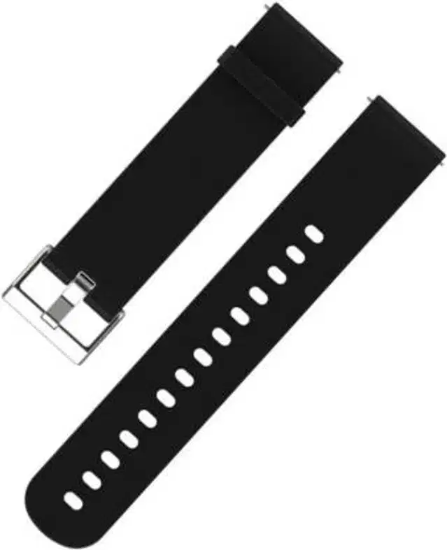 Silicone Watch Straps for Smartwatch, Black, 22 mm