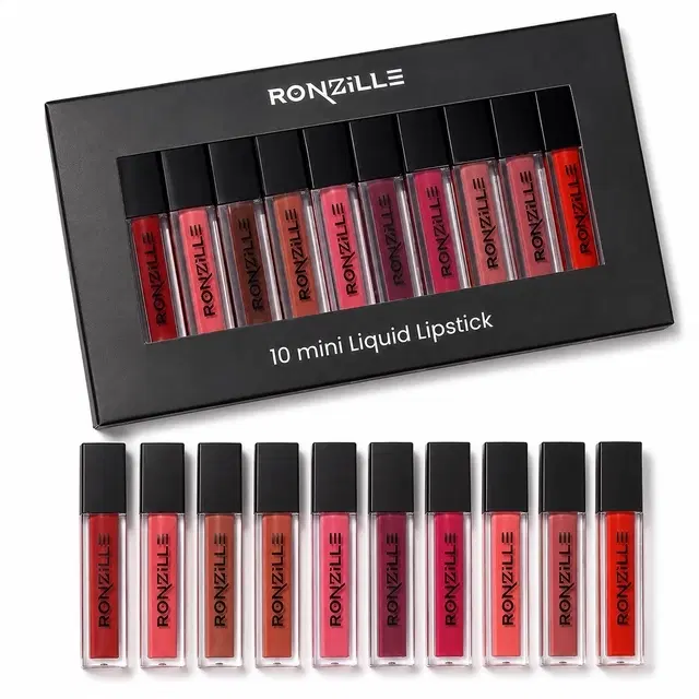 Ronzille Silky Matte Mini Liquid Lipstick [Pack of 10]