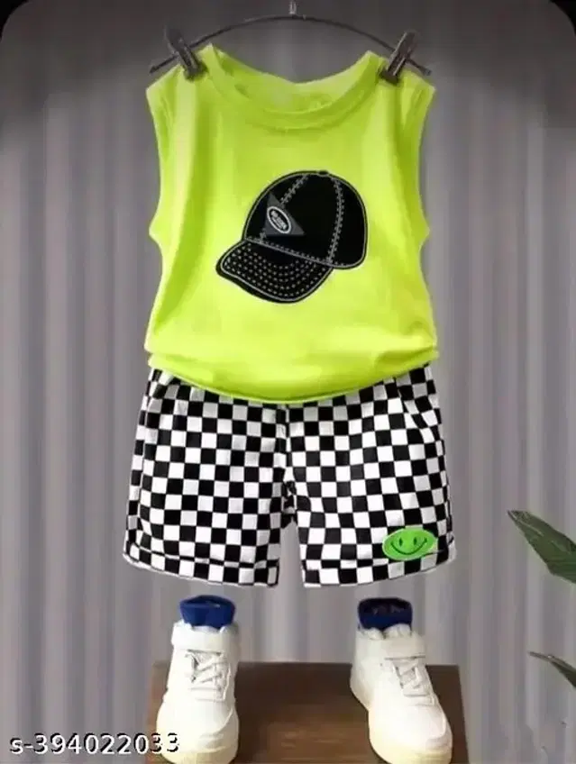 Cotton Printed Clothing Set for Boys (Multicolor, 6-9 Months)