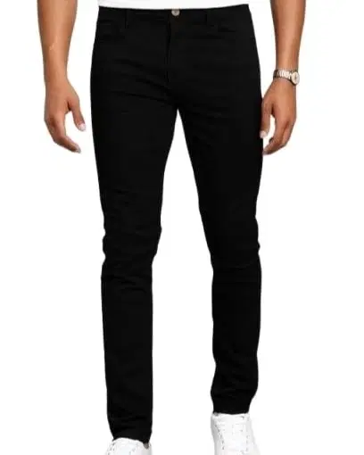 Denim Slim Fit Jeans for Men (Black, 28)