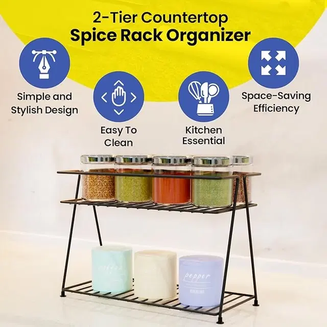 Stainless Steel Spice Rack (Black)