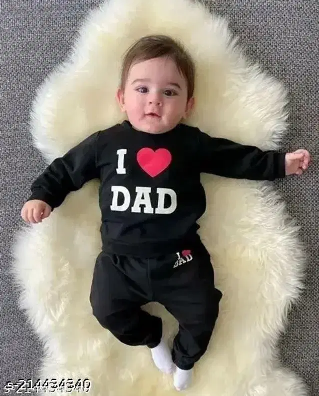 Hosiery Cotton Full Sleeves Clothing Set for Kids (Black, 0-3 Months)