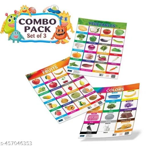 Bookford Publications My small chart Fruits, Colors & Vegetables (Set of 3)