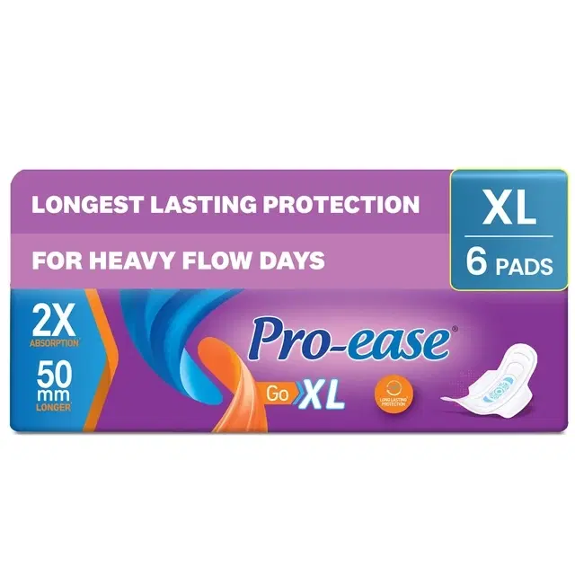 Pro-Ease Go Sanitary Pad XL 6 Pcs