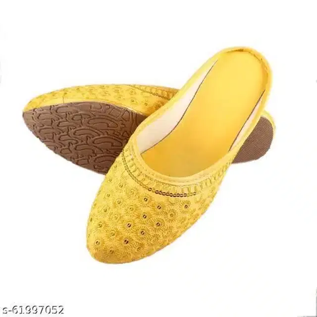 Mojaris for Women (Yellow, 6)