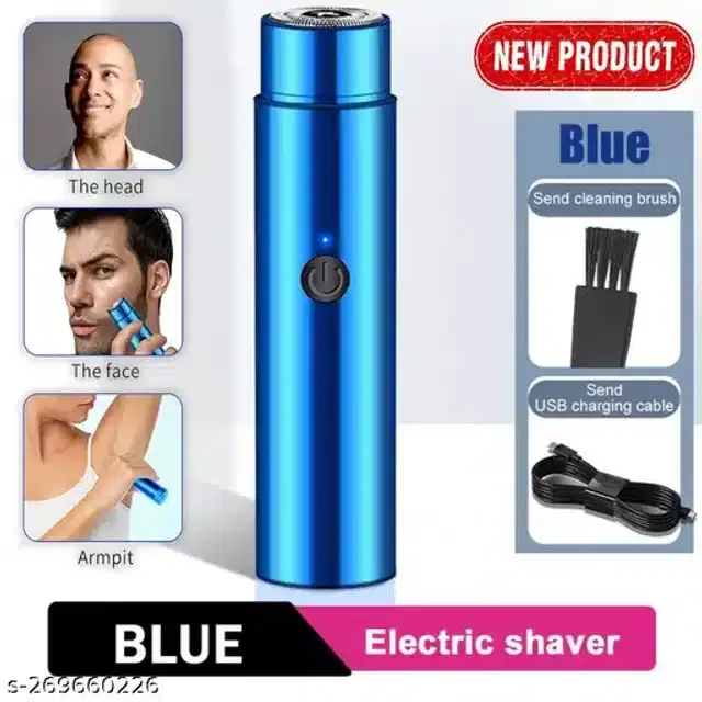 Mini Portable Electric Shaver for Men & Women, Blue