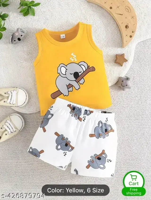 Cotton Printed Clothing Set for Boys (Multicolor, 9-12 Months)
