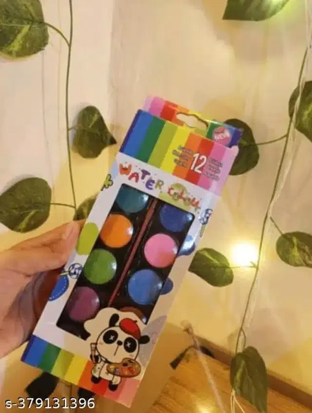 Watercolor Palette with Brush, Multicolor, Set of 1