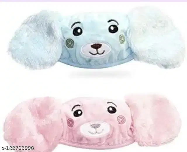 Fur Earmuffs for Kids, Pack of 2 (Sky Blue & Baby Pink, 4-5 Years)