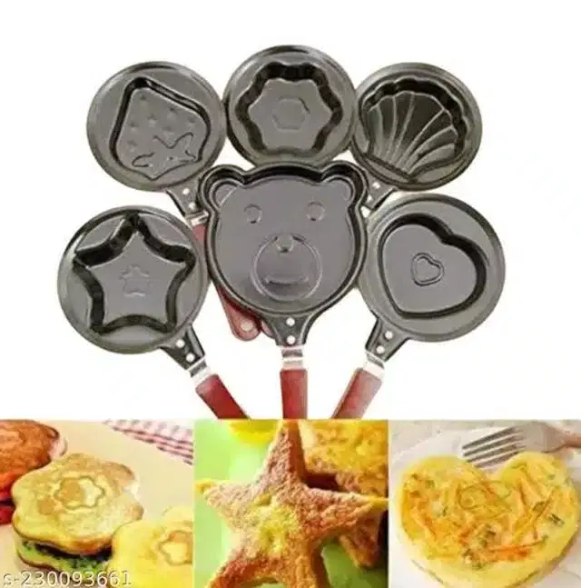 Frying Pan For Kitchen, Grey, Pack Of 6