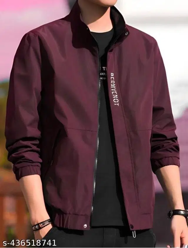 Nylon Jacket for Men (Purple, L)