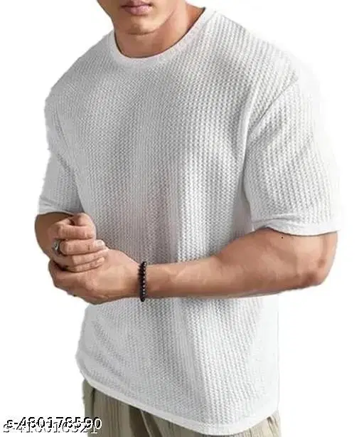 Cotton Blend T-shirt for Men, White (L)