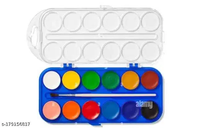 Watercolor Palette with Brush, Multicolor, Set of 1