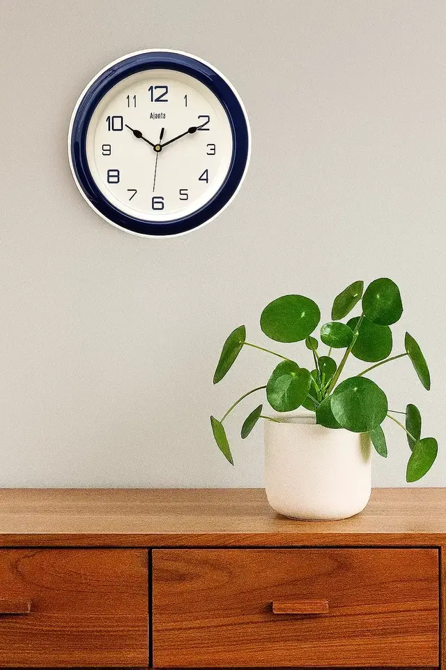 Khatu Crafts AJANTA 2147 BLUE Analog Wall Clock, Plastic, 203.5 X 35 X 203.5 MM