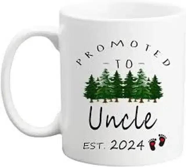 Ceremic Printed Coffee Mug, White, 350 ml