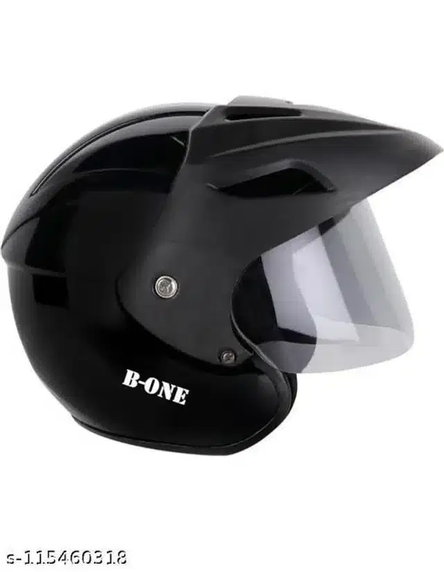 Open Face Helmet For Men, Black