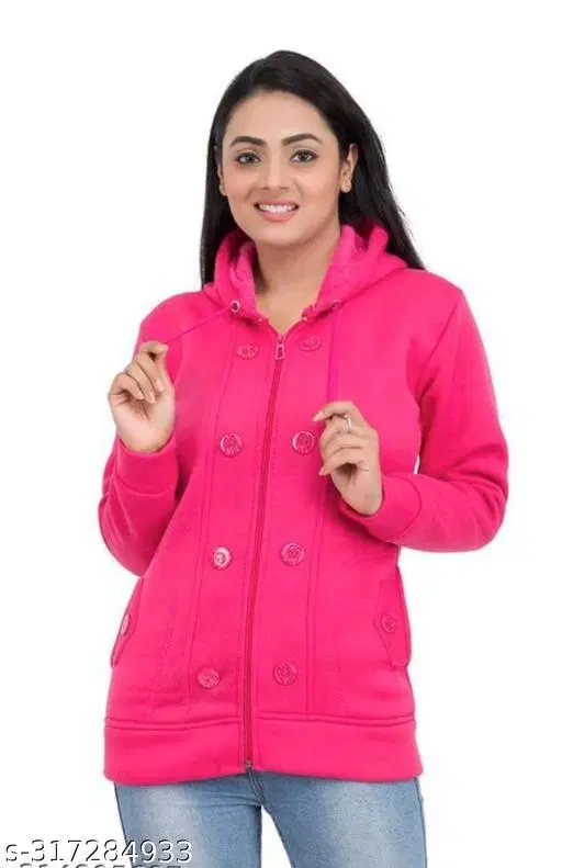 Polyester Sweater for Women (Pink, S)