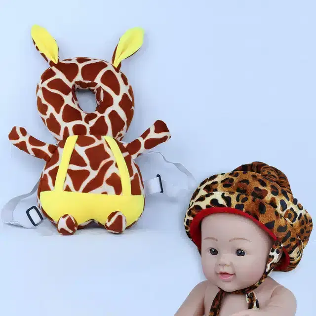 Infants Head & Back Safety Protector Pillow and Safety Helmet, Pack of 2 (Multicolor)