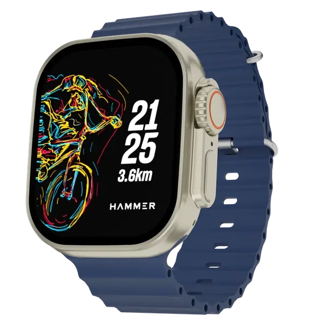 Hammer Active 2.0 Plus 2.1 Inch Display Smart Watch With Gesture Control| Bluetooth Calling (Blue)