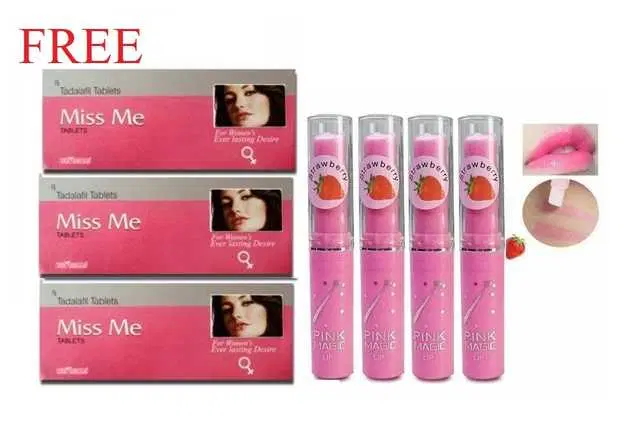 AP Pink Magic Strawberry Lip Balm With Miss Me Tablet For Female, Pack Of 6, AP-114
