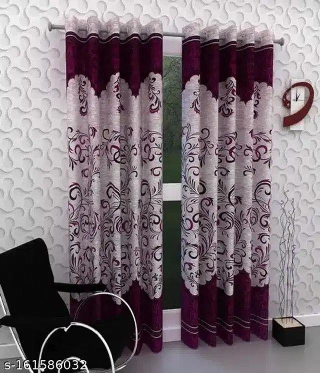 Curtains for Door, Multicolor, 7 Feet, Pack of 3