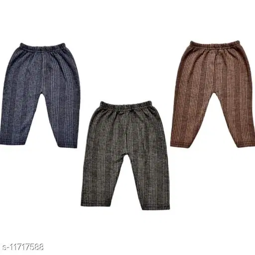 Woolen Thermal Bottomwear for Kids, Pack of 3 (Multicolor, 6-12 Months)
