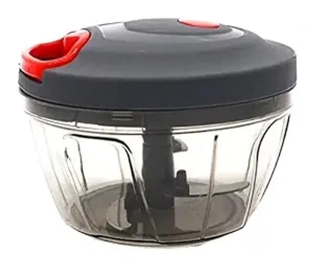 Ddecora 3 Stainless Steel Blade, Powerful Mini Handy Quick 450 Ml (Gray) Vegetable & Fruit Chopper