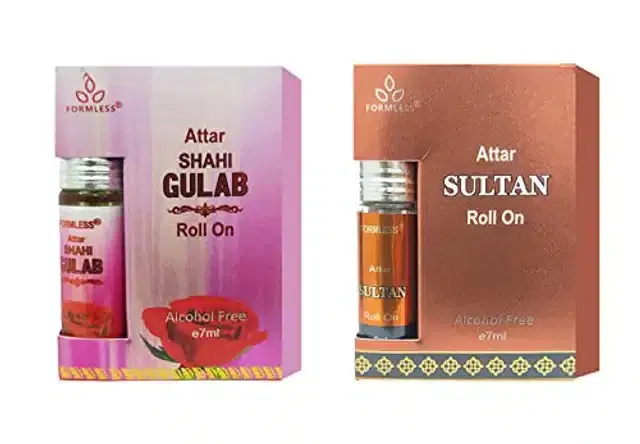 Formless Shahi Gulab & Sultan Roll On Attar, 7 ml, Pack of 2