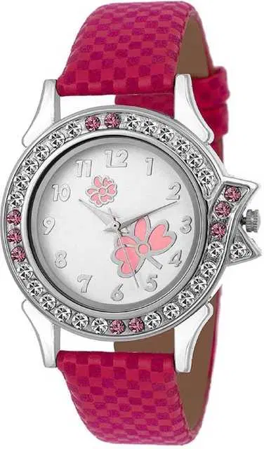 Casual Leather Analog Watch For Women (Pink) (MP-73)