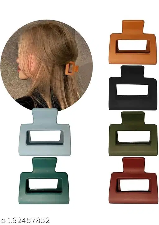 Plastic Hair Clutcher for Women & Girls, Pack of 6 (Multicolor)