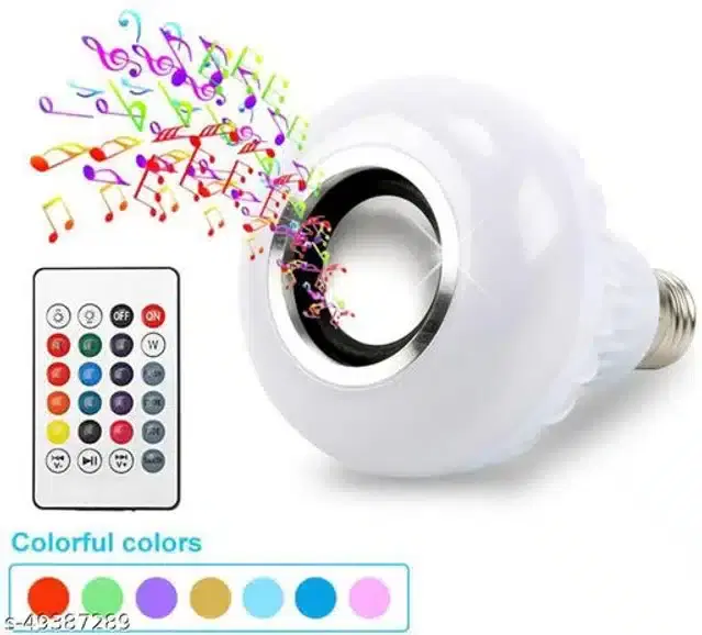 Remote Control Bluetooth Speaker cum LED Bulb, Multicolor