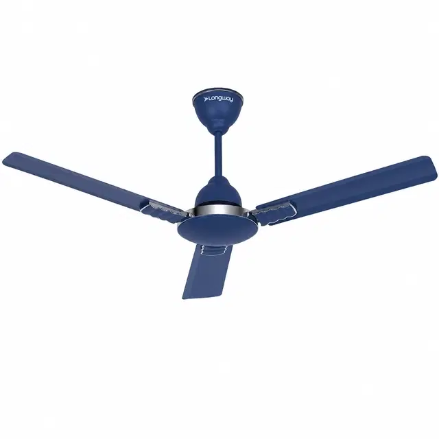 Longway Wave P1 1200 mm 3 Blade Ceiling Fan, Ultra High Speed | Silver Blue | Pack of 1