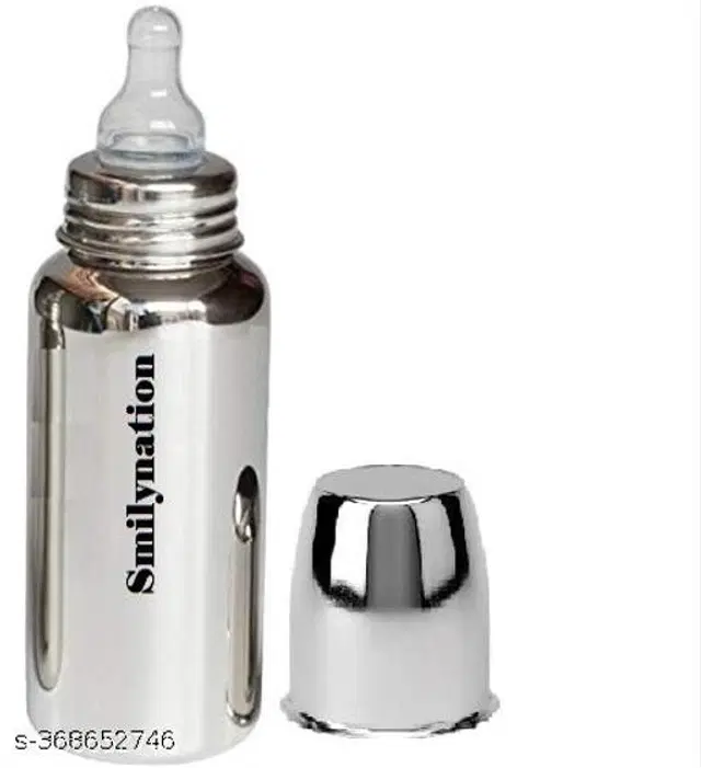 Stainless Steel Milk Bottle for Baby, Silver, 250 ml