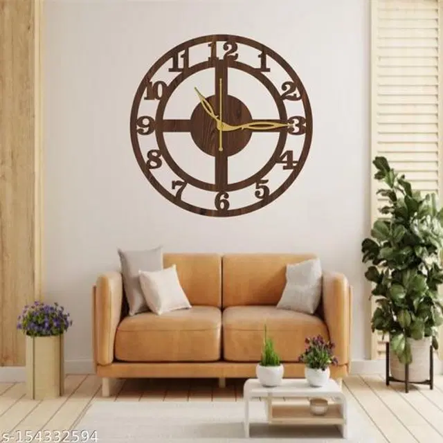 Wooden Wall Clock, Brown