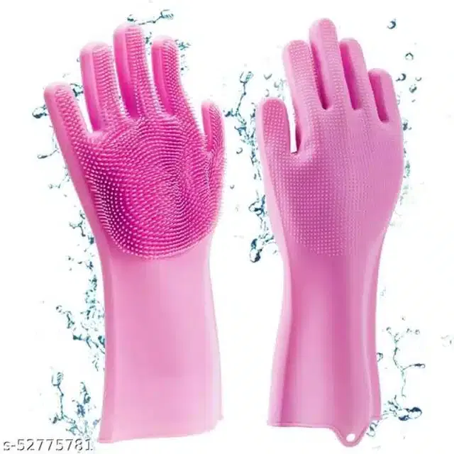 Silicone Kitchen Washing Gloves, Purple