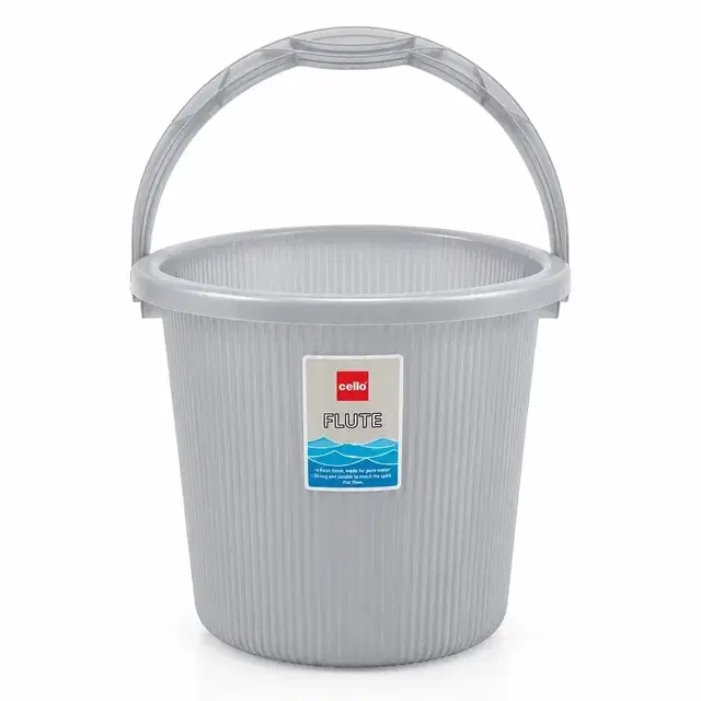 Cello Flute Bucket, 20 L, Grey | Sturdy & Easy-Grip Handle