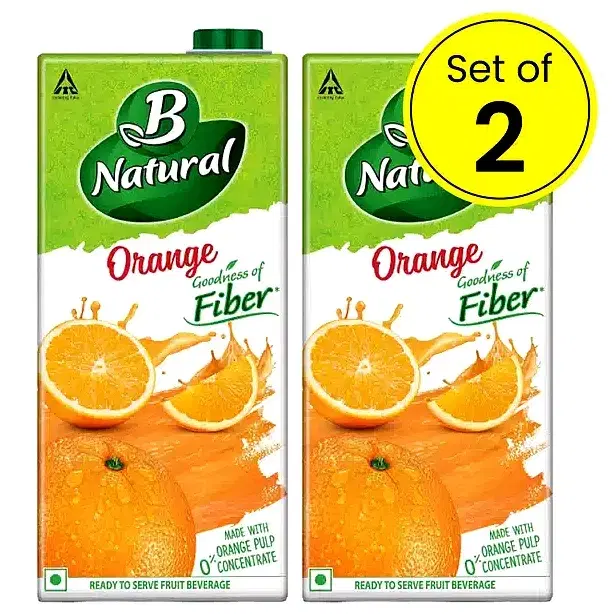 B Natural Orange Juice 2X1 L (Pack of 2)