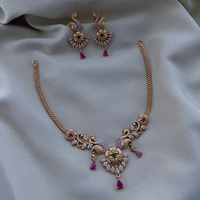 Party Wear Jewellery Set for Women (Lime, Free Size)