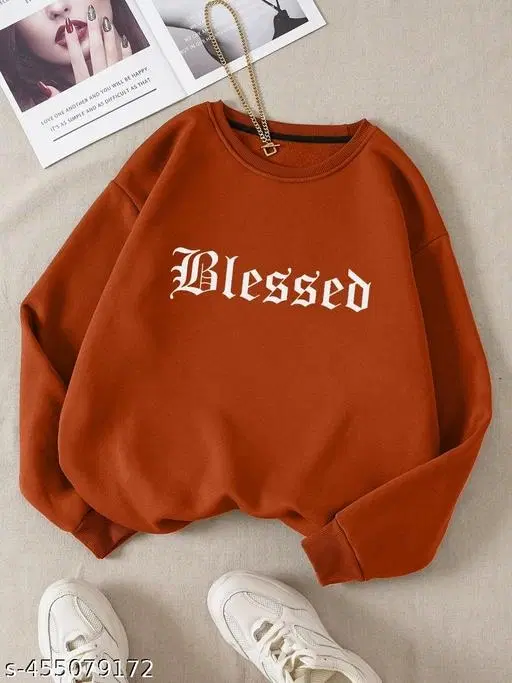 Fleece Sweatshirt for Women, Brown (XS)