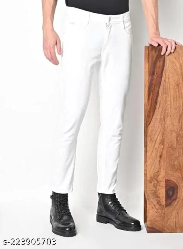 Denim Slim Fit Jeans for Men (Black, 30)