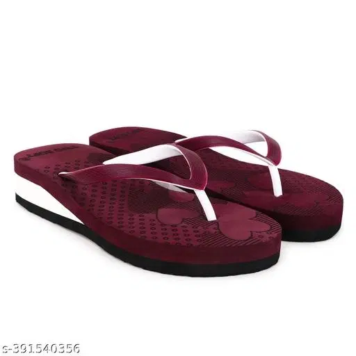 Slippers for Women (Maroon, 8)