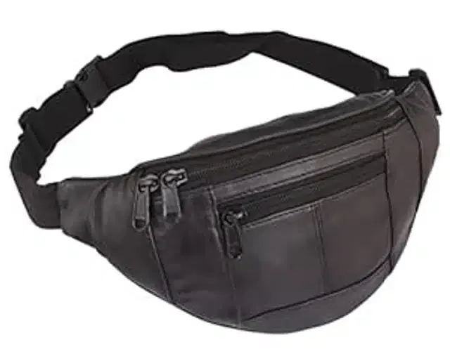 Genuine Leather Waist Bags, Black