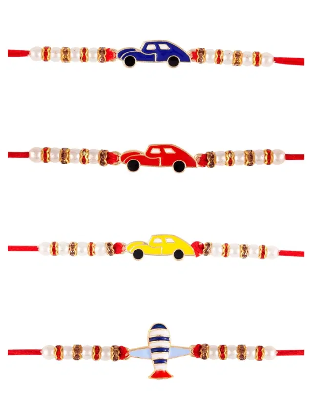 Designer Cartoon Characters Rakhi for Kids, Multicolor, Pack of 4