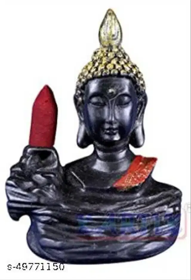 Resin Gautam Buddha Idol, Black