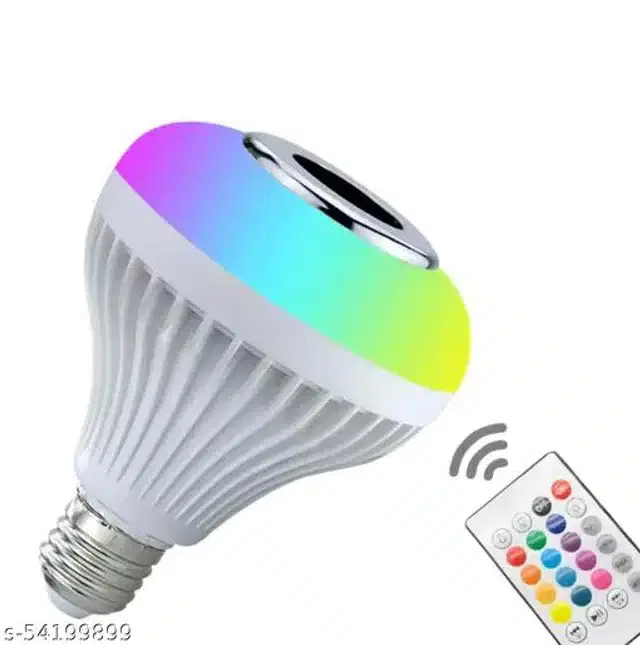 Remote Control Bluetooth Speaker cum LED Bulb, Multicolor