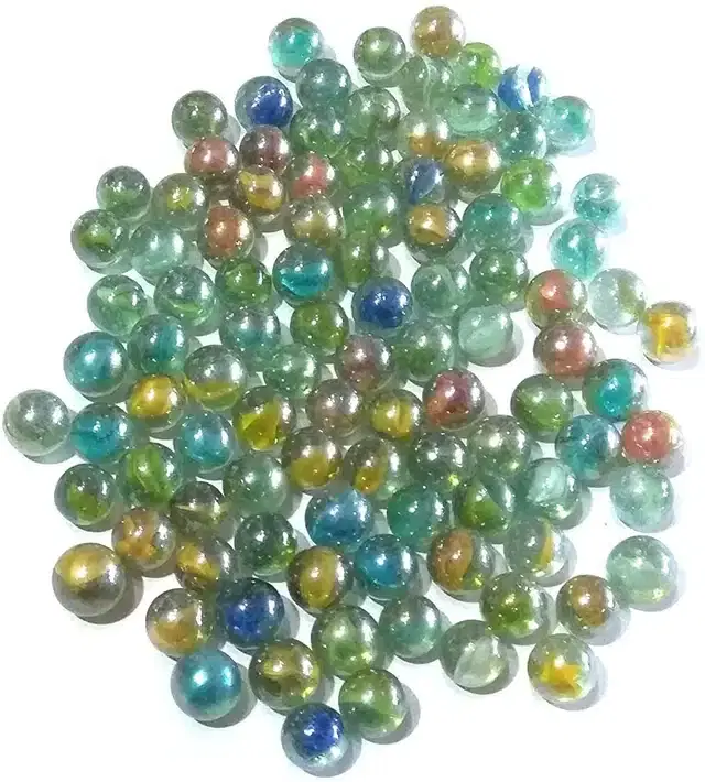 100 Pcs Mini Size Glass Marbles with Shooter, Multicolor, Set of 1