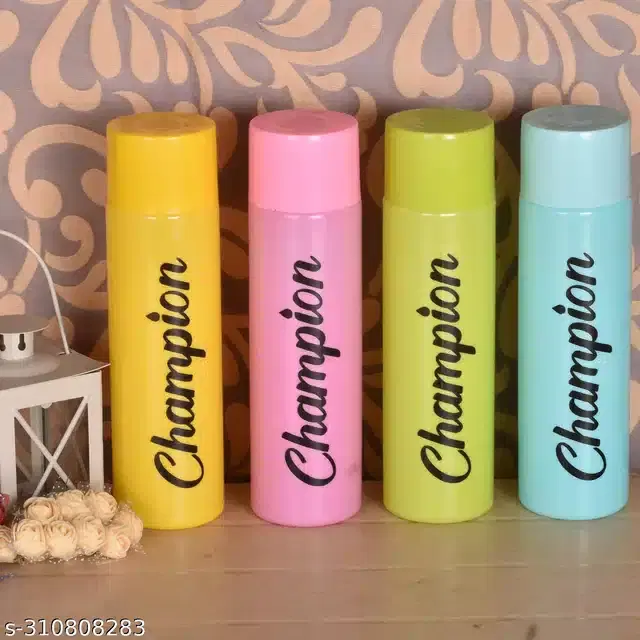 Plastic Water Bottles Set, Pack of 4, Multicolor, 500 ml